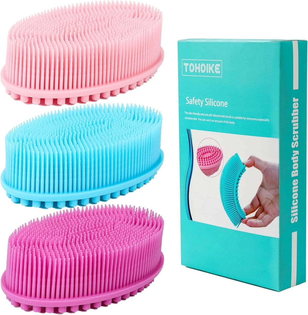 Silicone Body Scrubber for Unknown Colors (Pink, Blue, Purple)