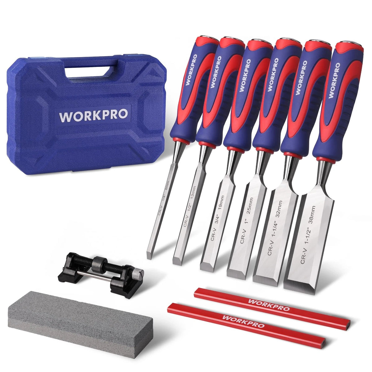 10-Piece Wood Chisel Set for Various Applications (No Specific Years)