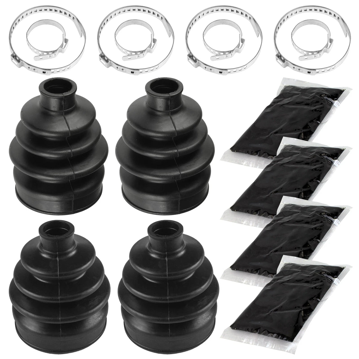 2 Front Axle Outer Inner CV Boot Kit for Can-Am Maverick 1000R (2014–2017) - BO153+BO153+BO154+BO154