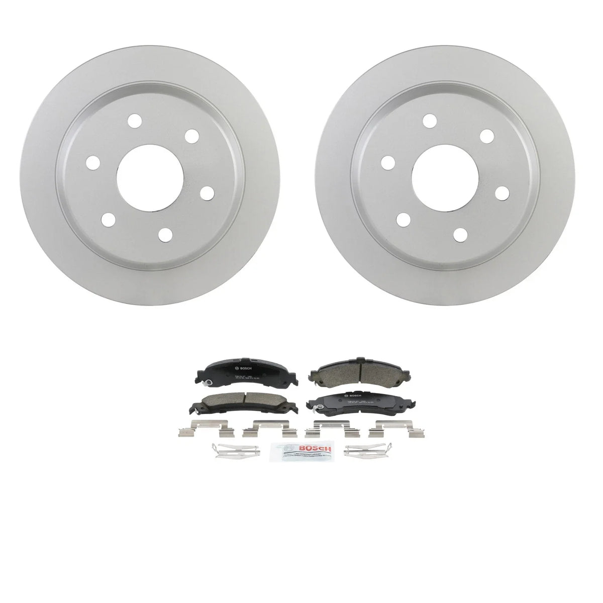 Bosch QuietCast Rear Rotors & Ceramic Disc Brake Pad Kit for GMC Sierra 1500 (2014–2020)