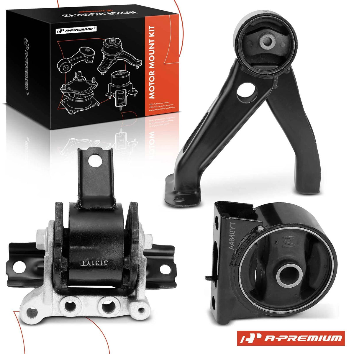 3X Engine Motor Mount for Mitsubishi Outlander (2008–2013) MN101386, MN184347, MN184372