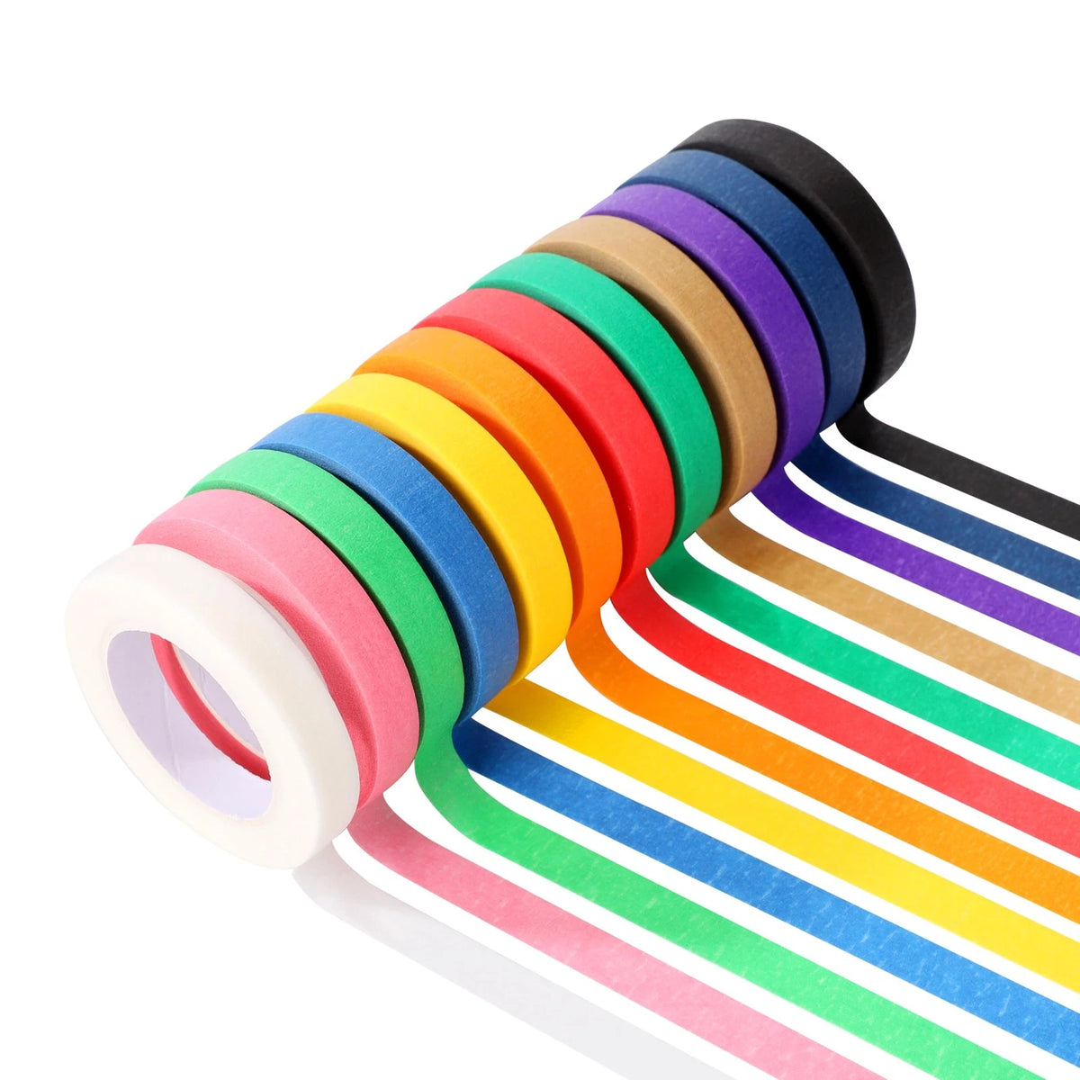 12PCS Colored Masking Tape Set for Painters (No Specific Part Numbers)