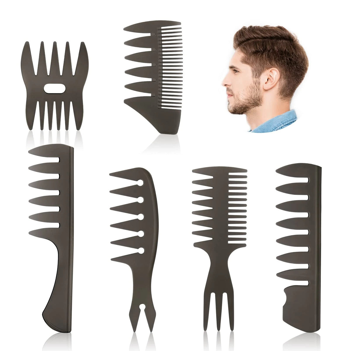6X Wide Tooth Hair Comb Set for Professional Styling