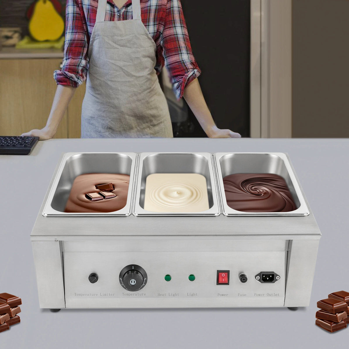 300W Electric Chocolate Tempering Machine Melter for Commercial Use