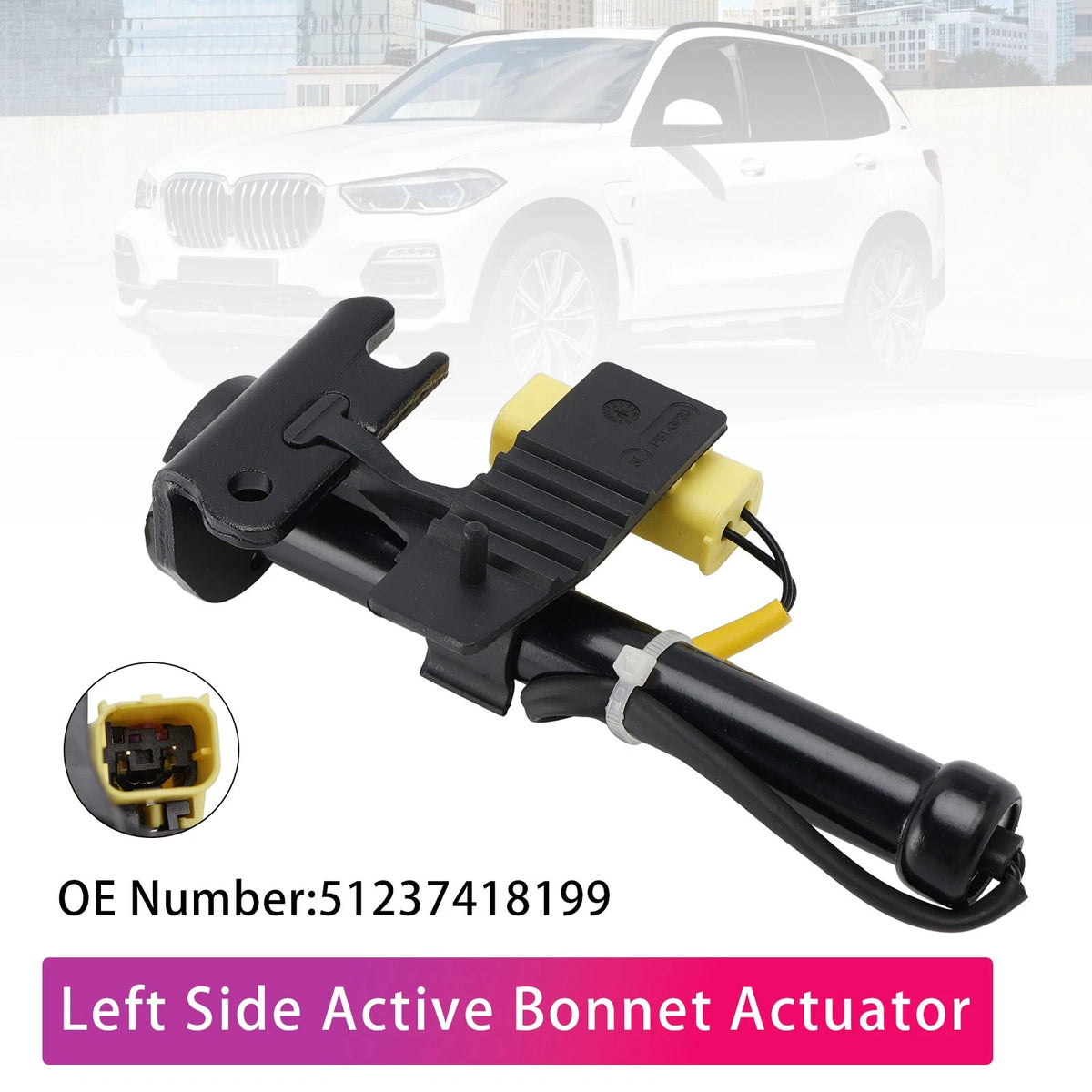 Left Side Active Bonnet Actuator 51237418199 for BMW X5 X6 X7 (2017–2020)