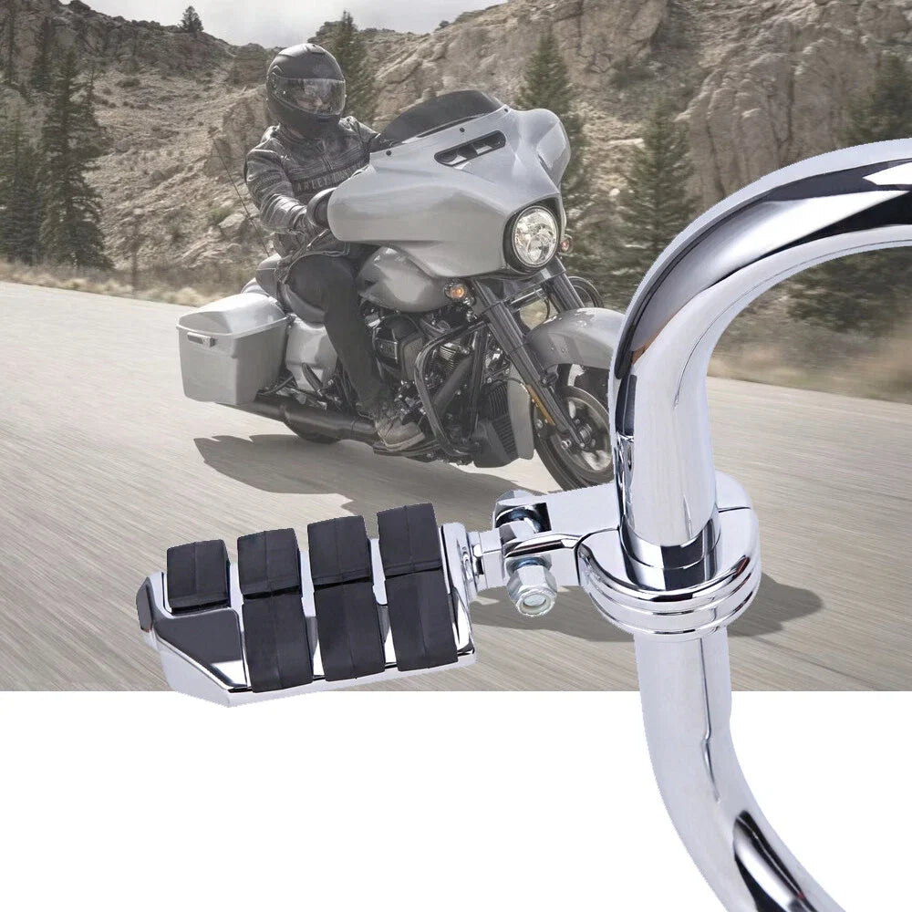 1.25" Chrome Adjustable Highway Short Mount Foot Pegs for Harley Touring
