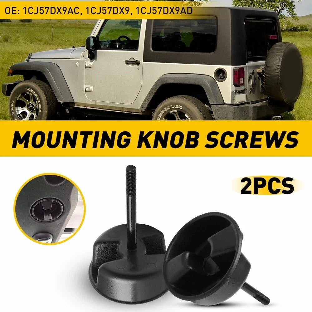 2pc Targa Mounting Knob Screw for Jeep Wrangler JK (2007–2018)