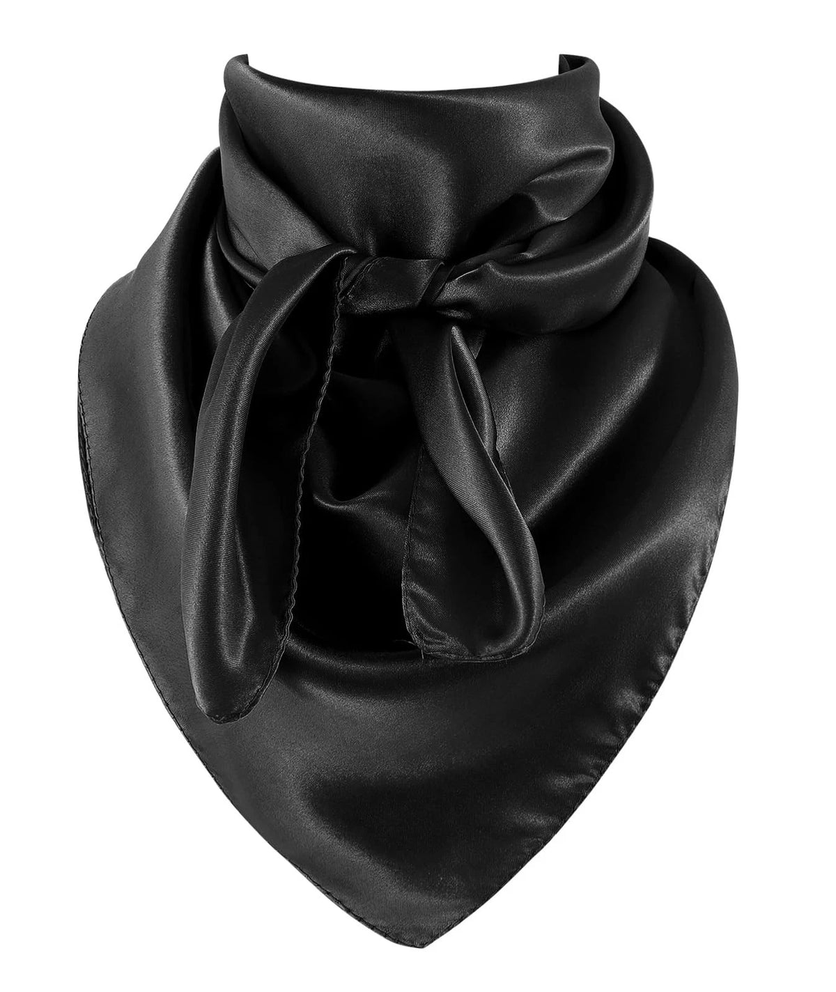 Black Wild Rag for Men - Silk Western Bandana (Large)