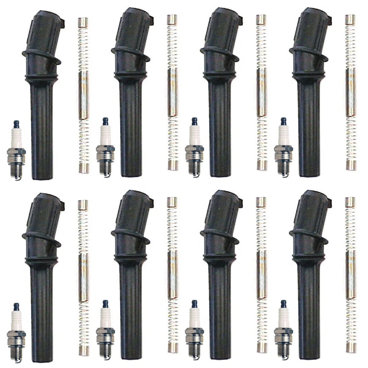 Set of 8 Denso Iridium Spark Plugs & Coil Boots for E-150 250 (2004–2014)