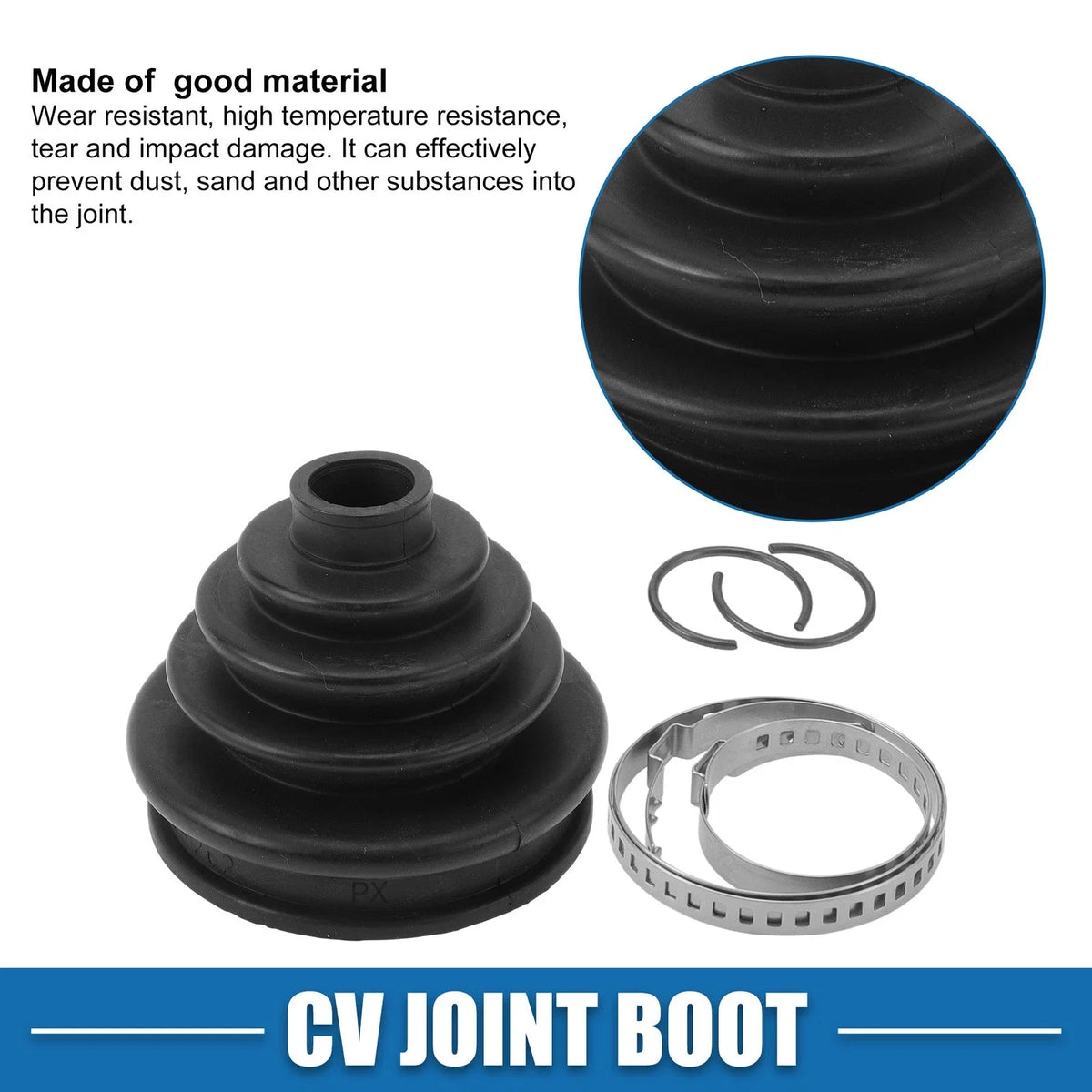Outer CV Joint Boot Kit with Clamps for Audi Coupe (1984–1987) 321498203A