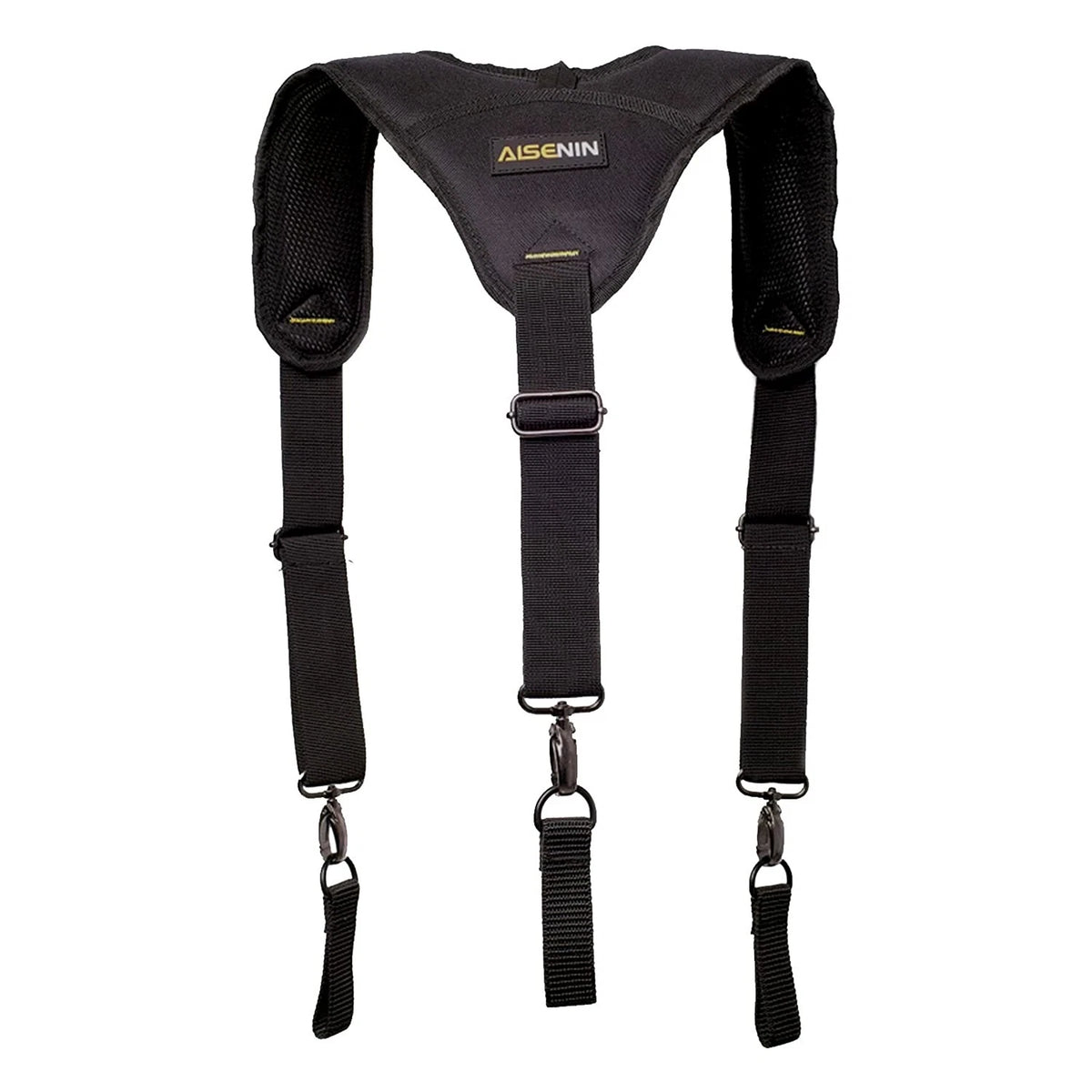 3 Point Padded Tool Belt Suspenders for Men - Heavy-Duty, Black