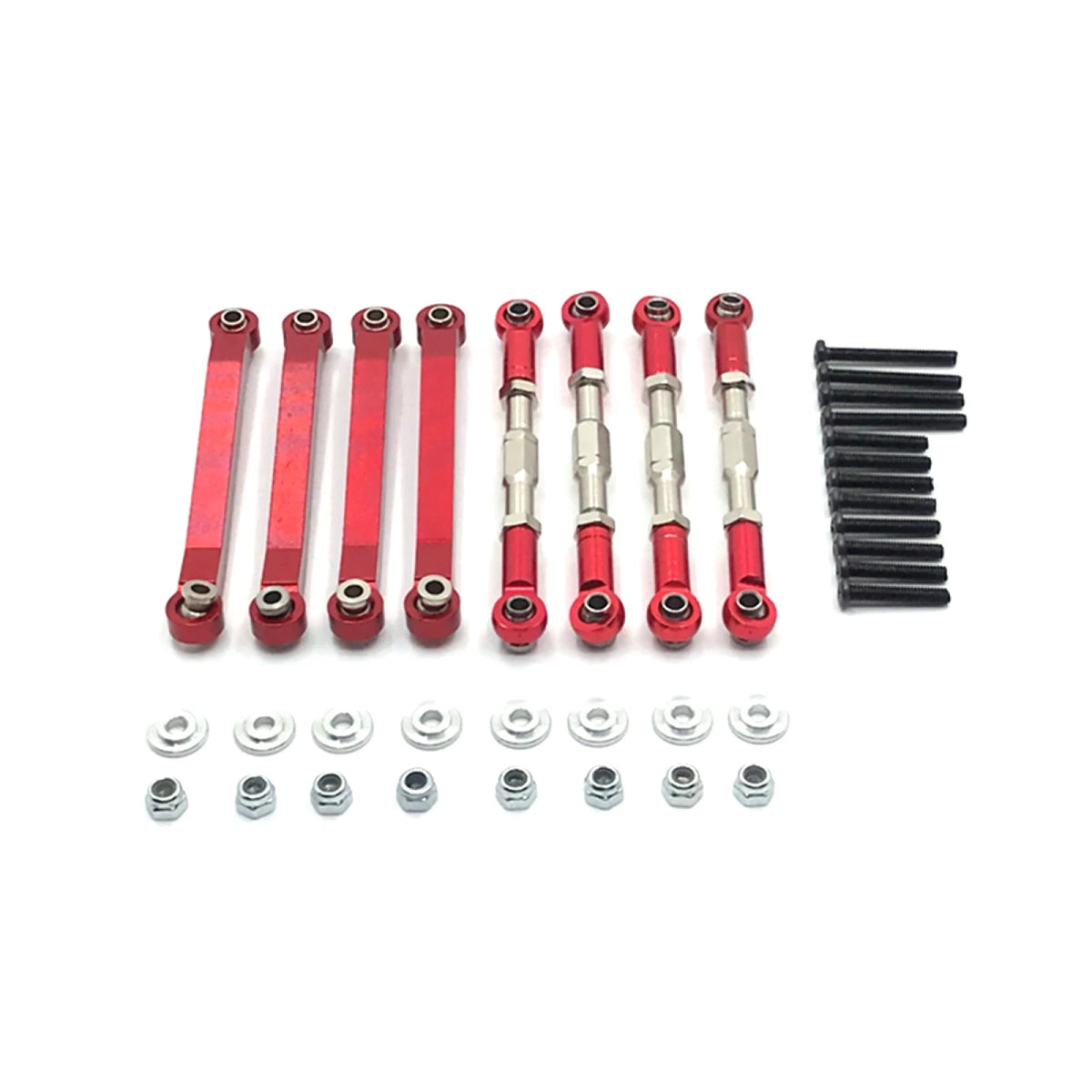 Red Chassis Pull Rods Suspension Tie Rods for MN D90 D96 MN98 MN99S (1/12 RC)