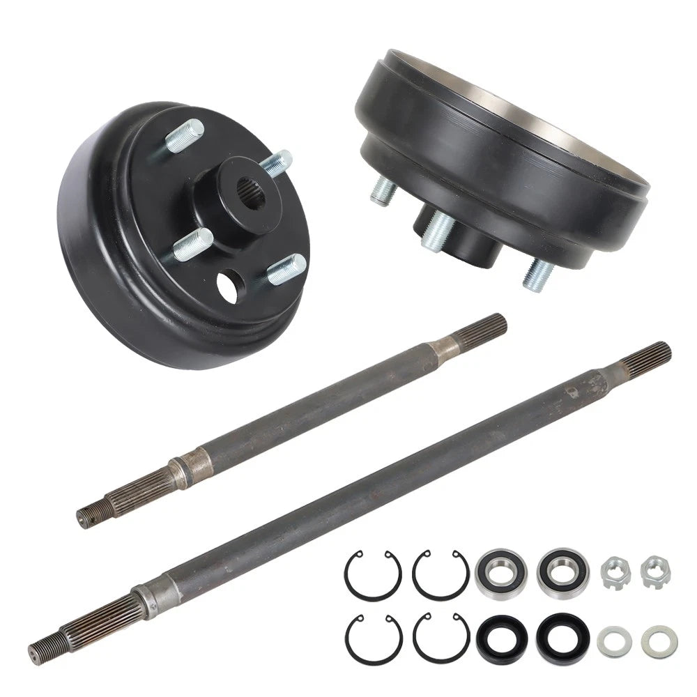 24 Spline Rear Axle and Brake Hub Drum Assembly Kit for EZGO Golf Cart (1982-Up)