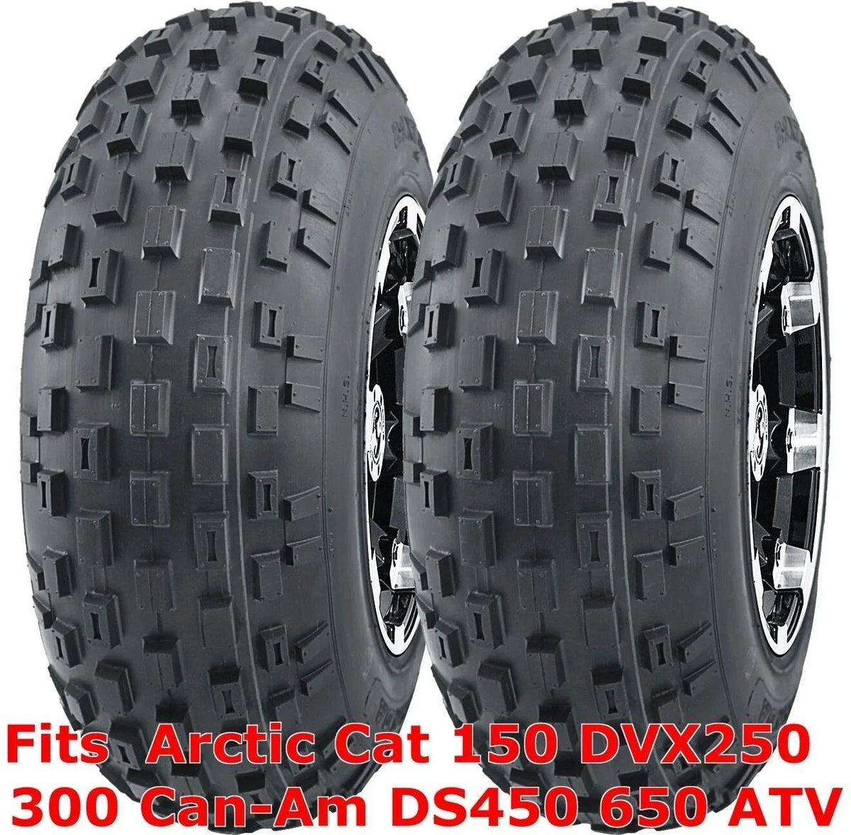 Set of 2 Knobby Tires 21x7-10 for Arctic Cat DVX250 300, Can-Am DS450 650