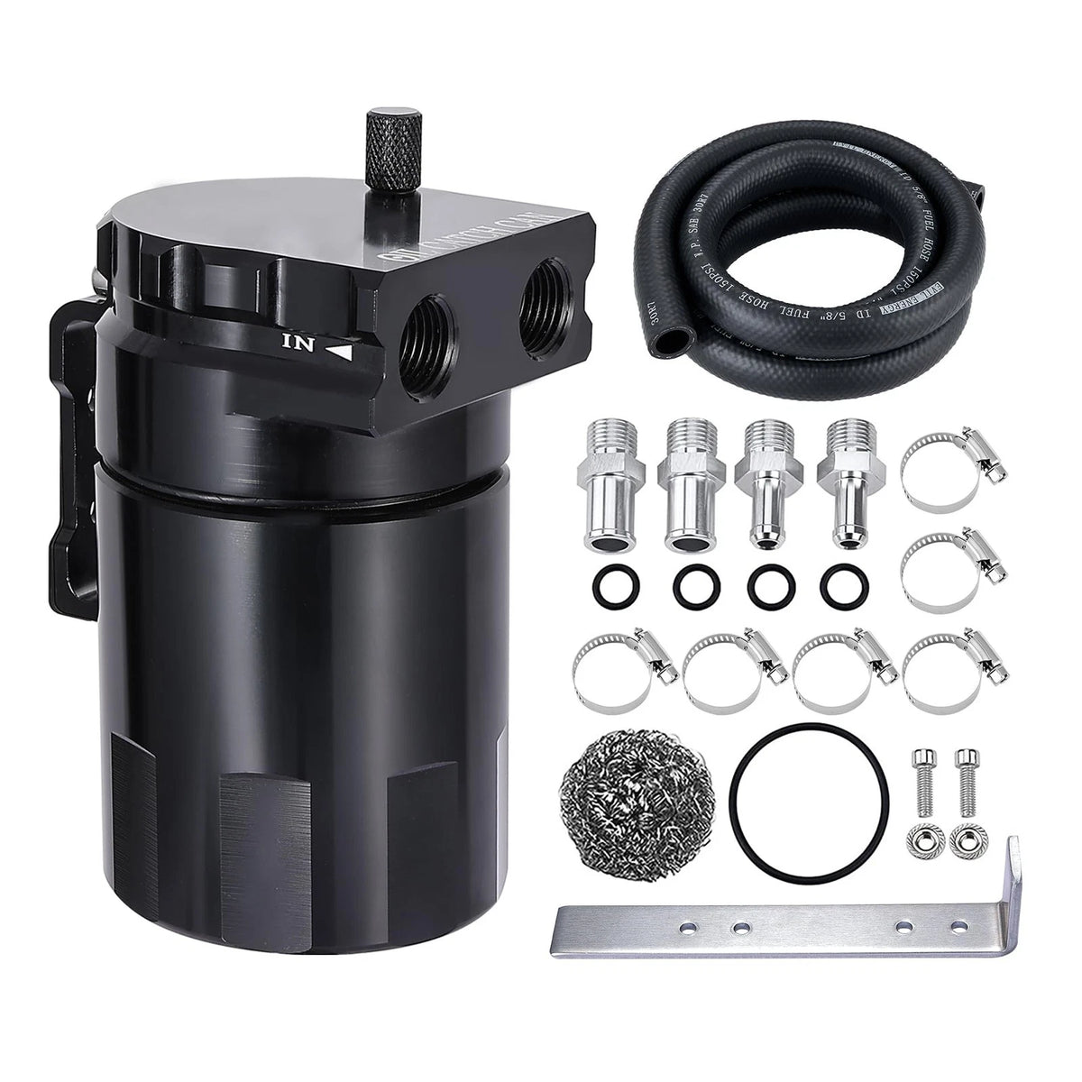 Baffled Oil Catch Can 300ML for Universal Vehicles (Universal Fit)