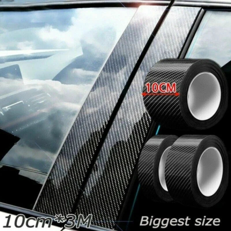Carbon Vinyl Door Sill Scuff Sticker Protector for Universal Fit (10x300cm)