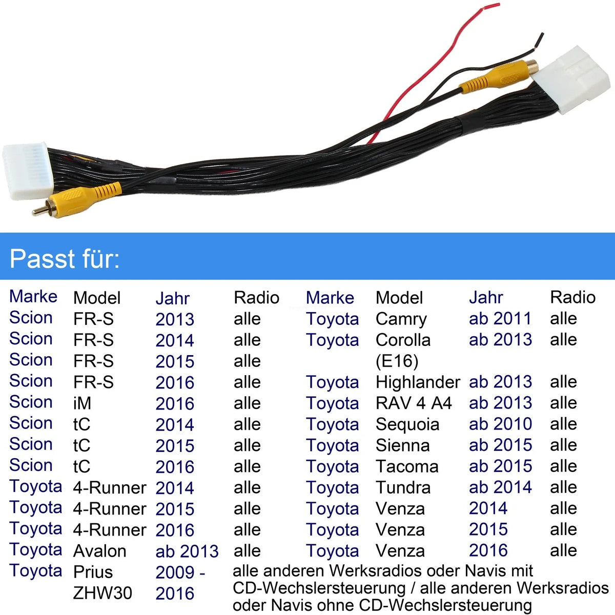 OEM Backup Camera Wire Adapter & Voltage Converter for Toyota Camry (2015–2023)