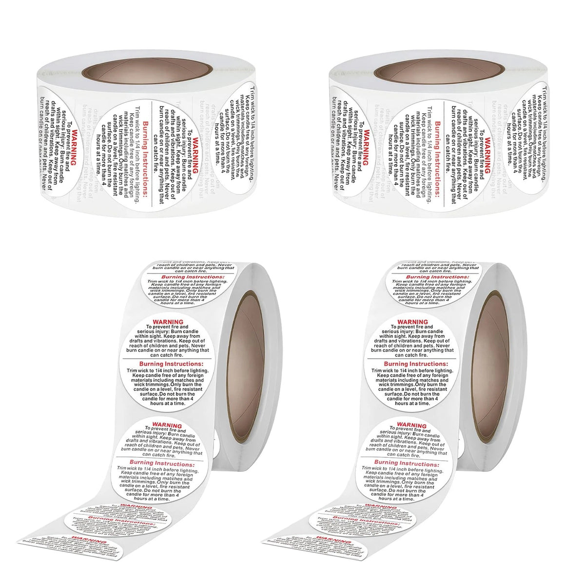 2000PCS Candle Warning Labels for Wick Stickers (1 Inch, White)