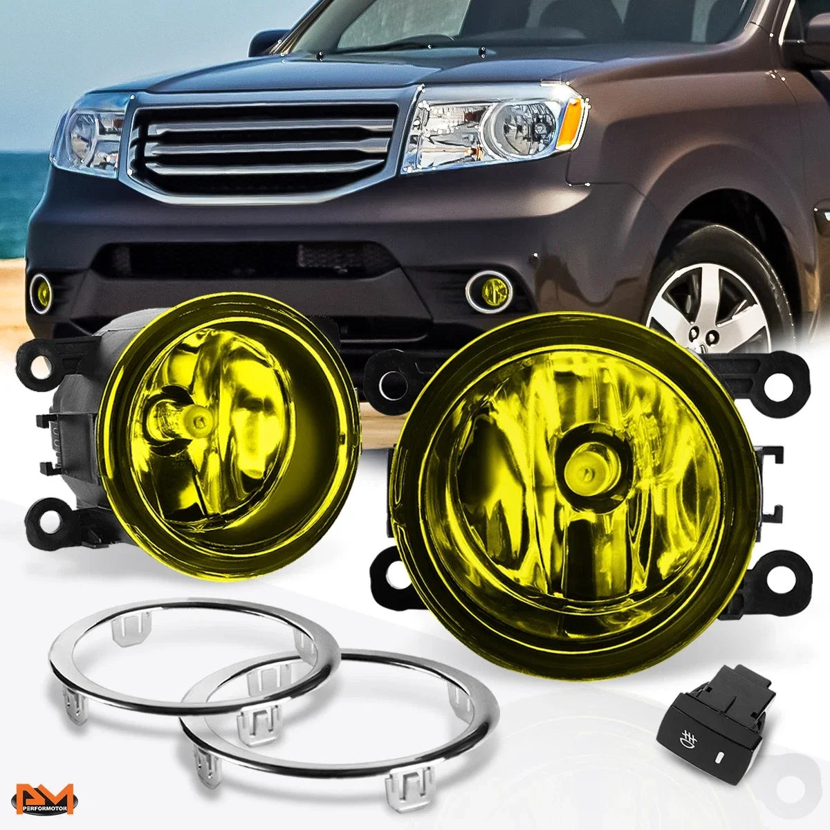Set of 2 Amber Lens Fog Lights for Honda Pilot (2012–2015)