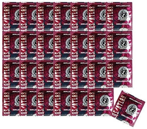 100 Count Non-lubricated Latex Condoms for Atlas Premium