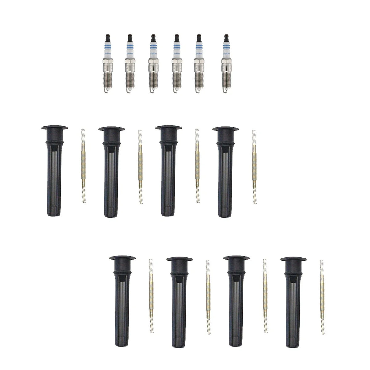 Set of 6 Double Iridium Spark Plugs & Ignition Coil Boot Kit for Stratus V6 (1995–2006)
