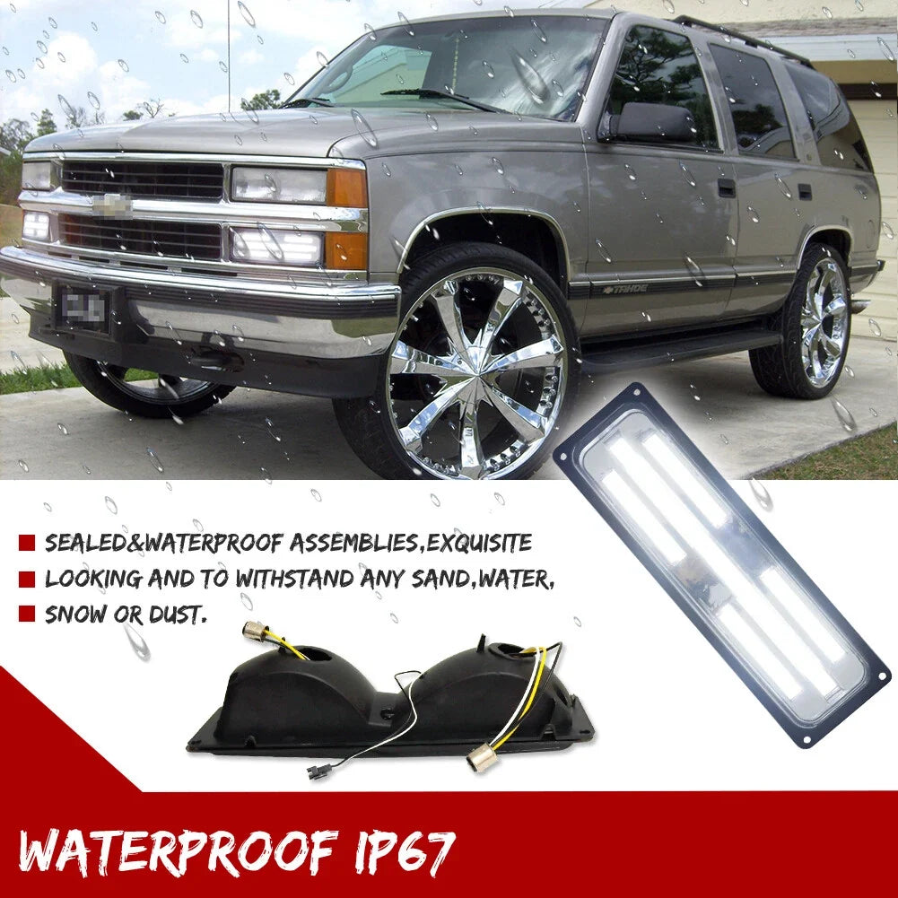 2X Clear Lens LED Turn Signal Lights for GMC Chevy C/K 1500/2500/3500