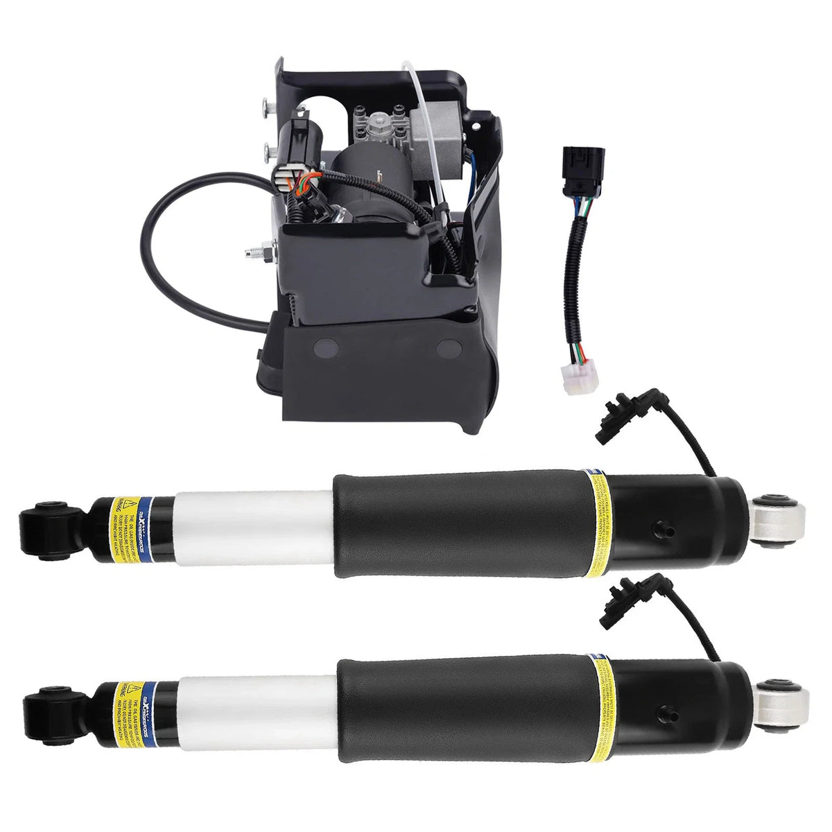2x Rear Shock Absorbers + Air Compressor Pump for Escalade Suburban Tahoe Yukon (2002–2020)