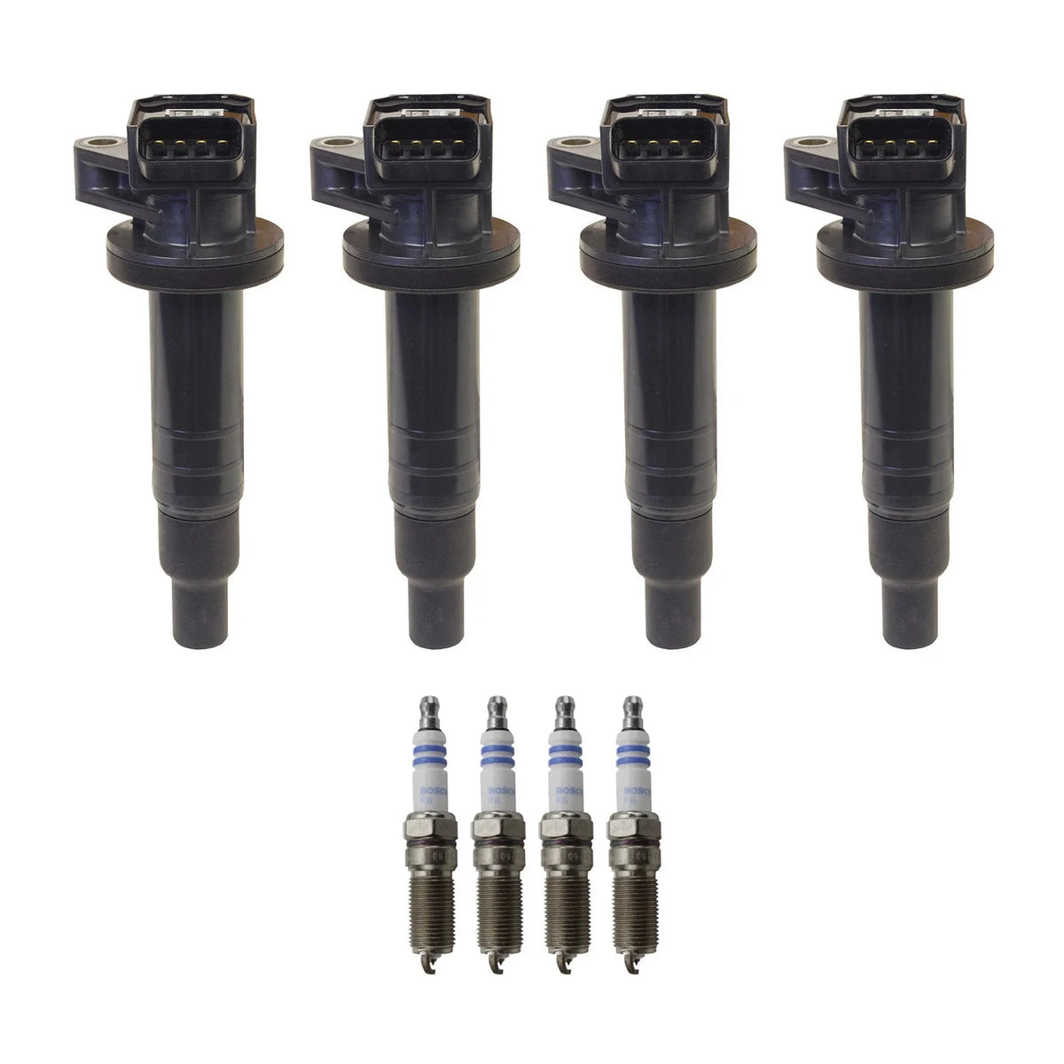 Set of 4 Ignition Coils & Spark Plugs for Mazda Tribute (2001–2006)