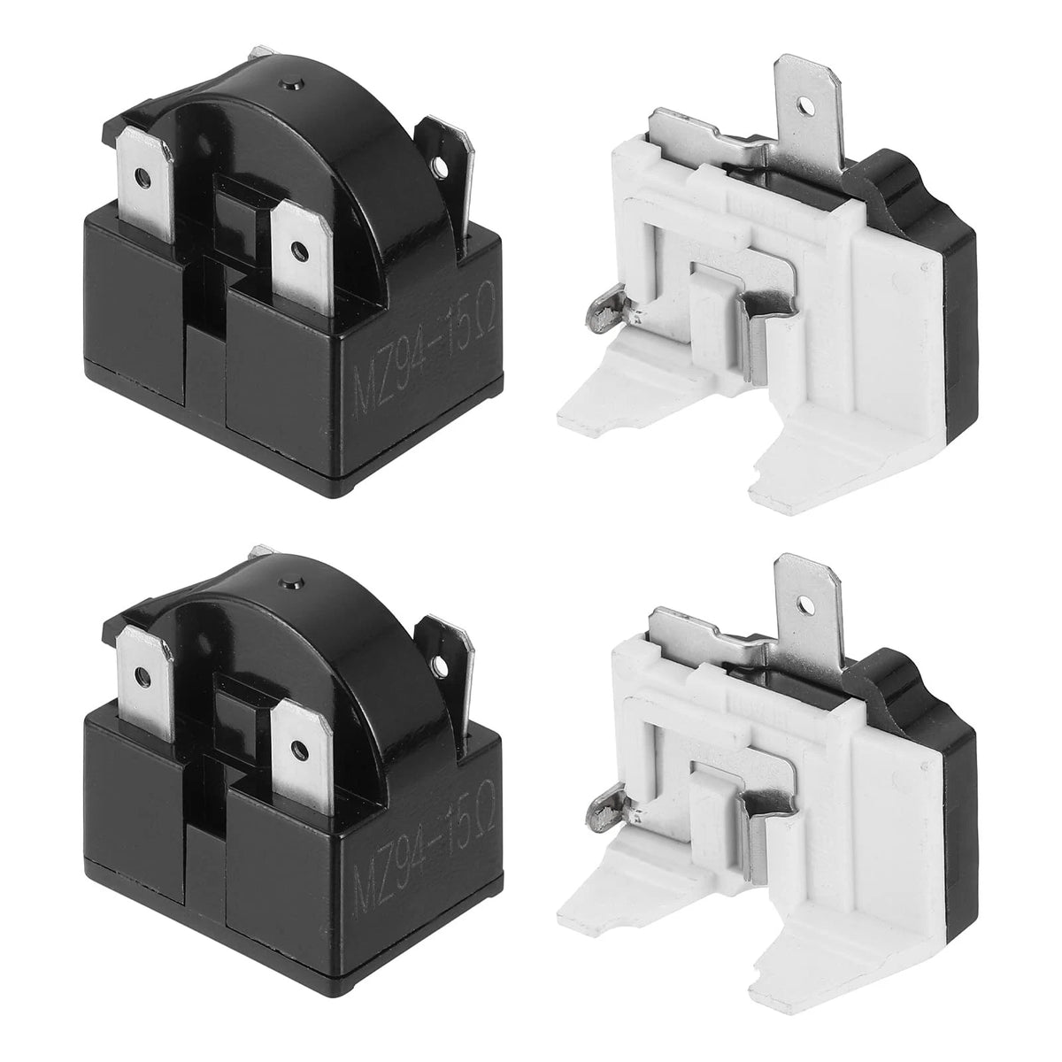 Set of 2 PTC Refrigerator Starter Relay 15 Ohm 4 Pin 1/6HP for Automotive