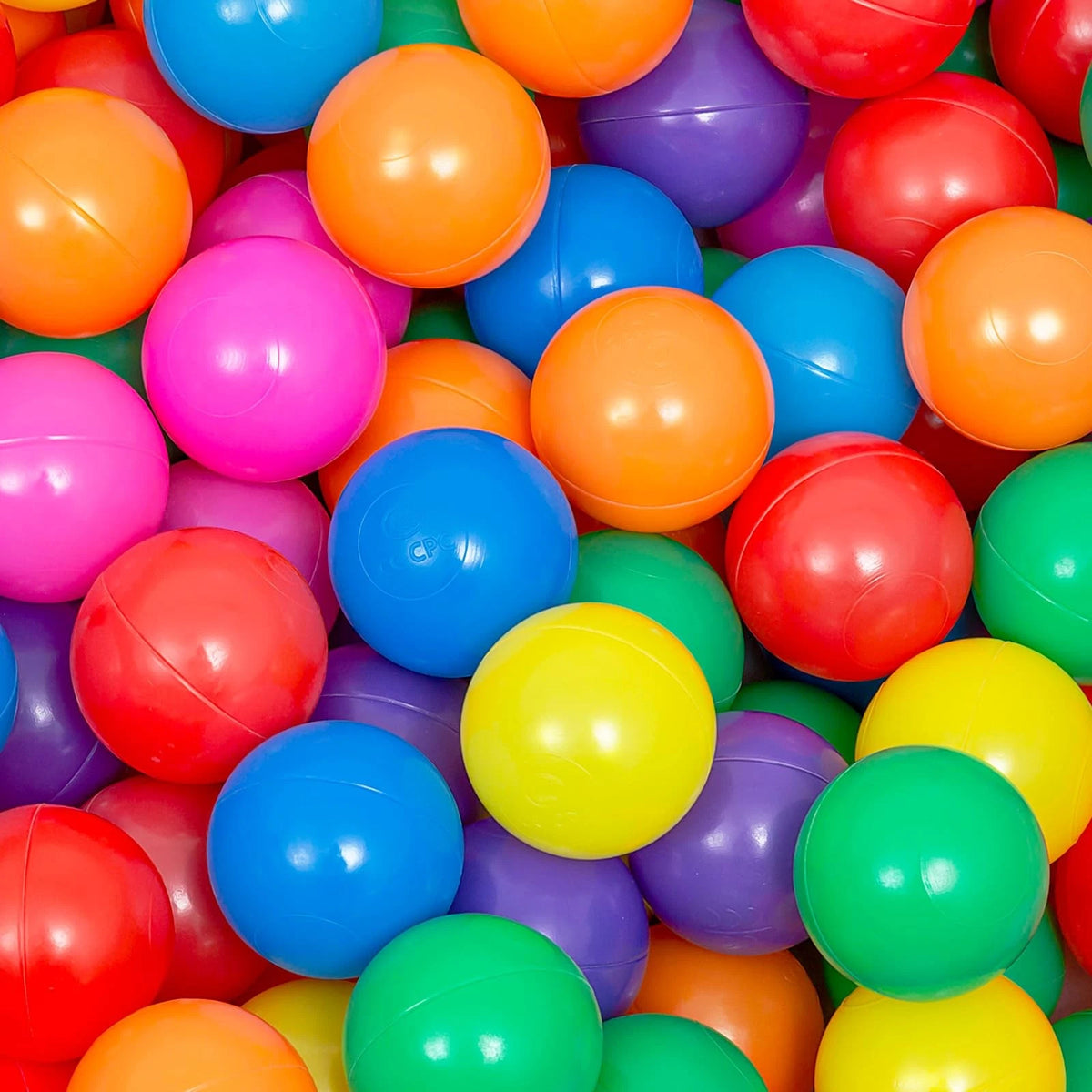 50 Count Ball Pit Balls for Kids - Rainbow Plastic Balls