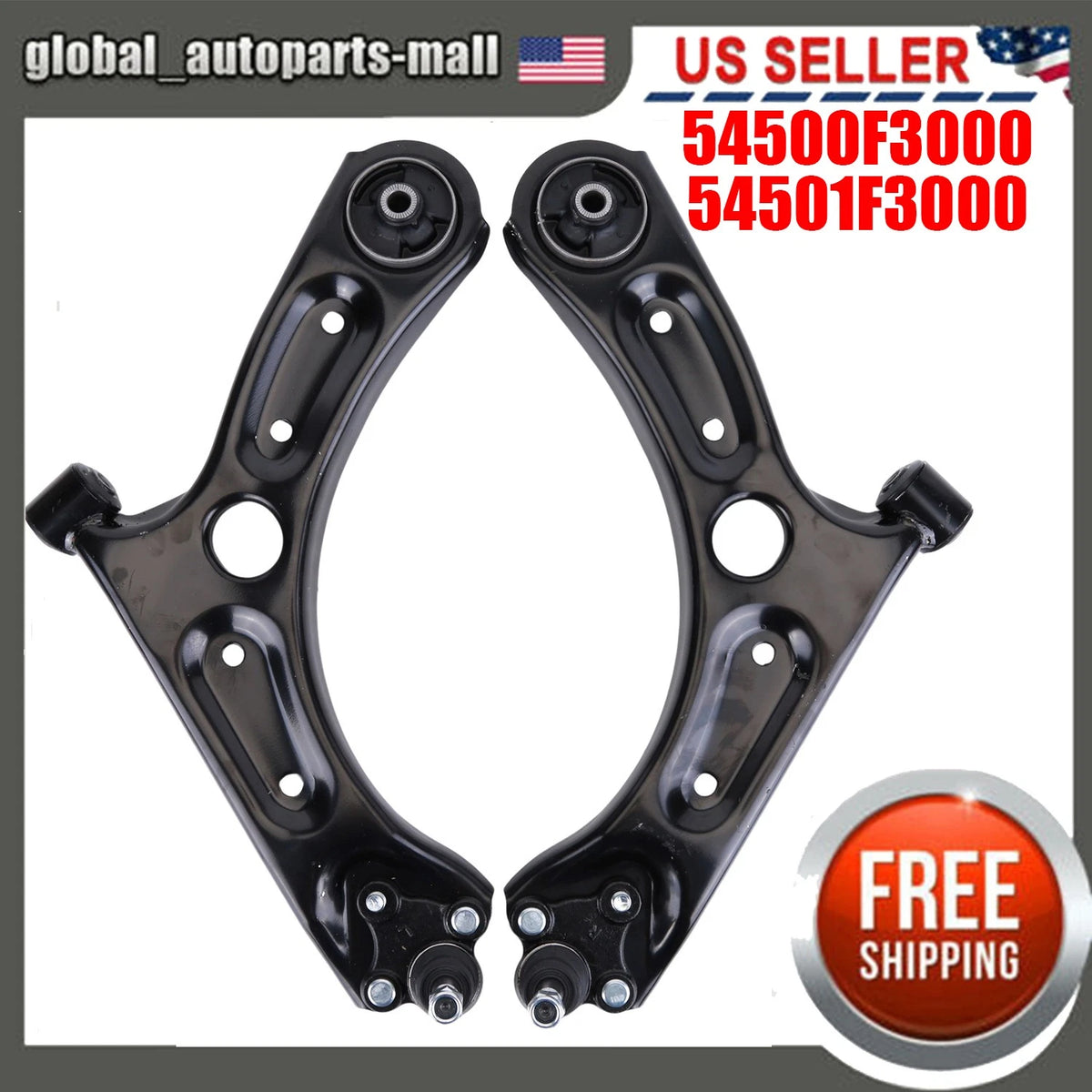 2X Front Lower Control Arm & Ball Joint Assembly for Hyundai Elantra (2017–2020) 527-479, 54500F2000, 54500F2AA0