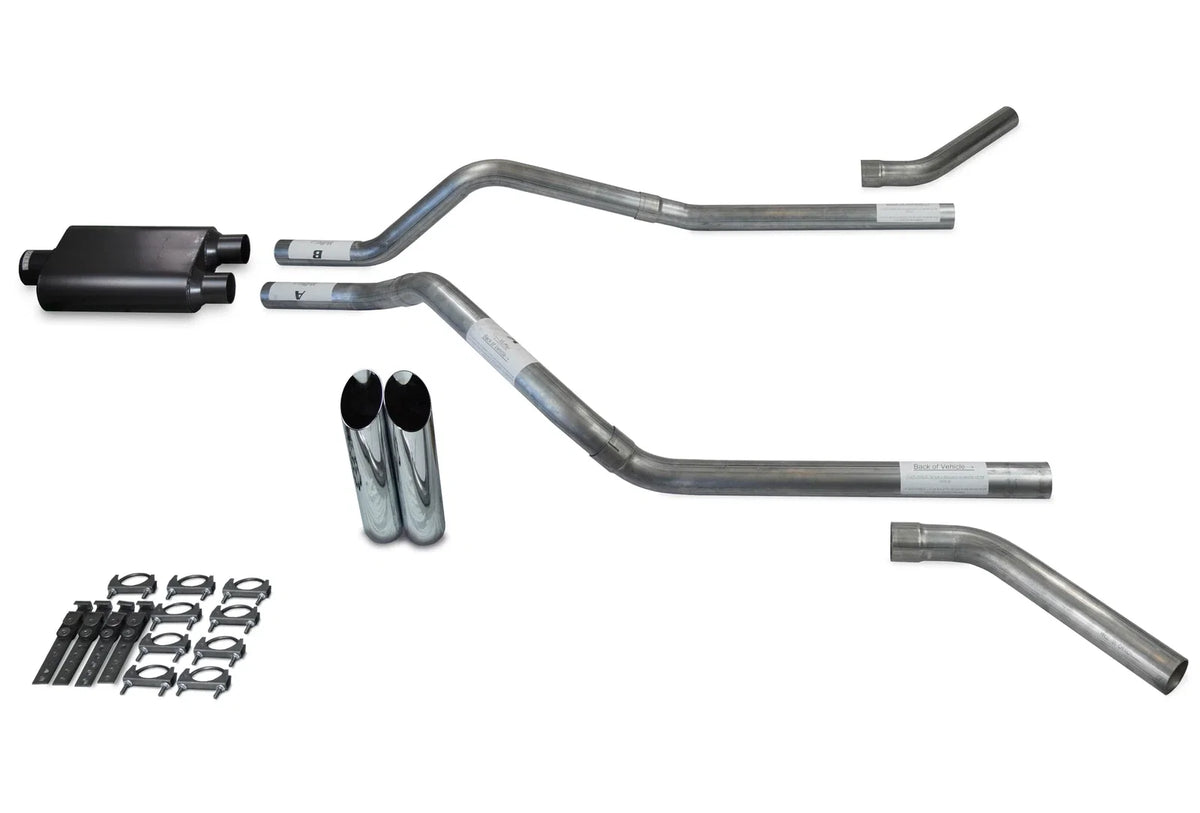 Dual Exhaust Kit for Chevy Blazer (1995–1999) 2.5" 2 Chamber Slash Tips