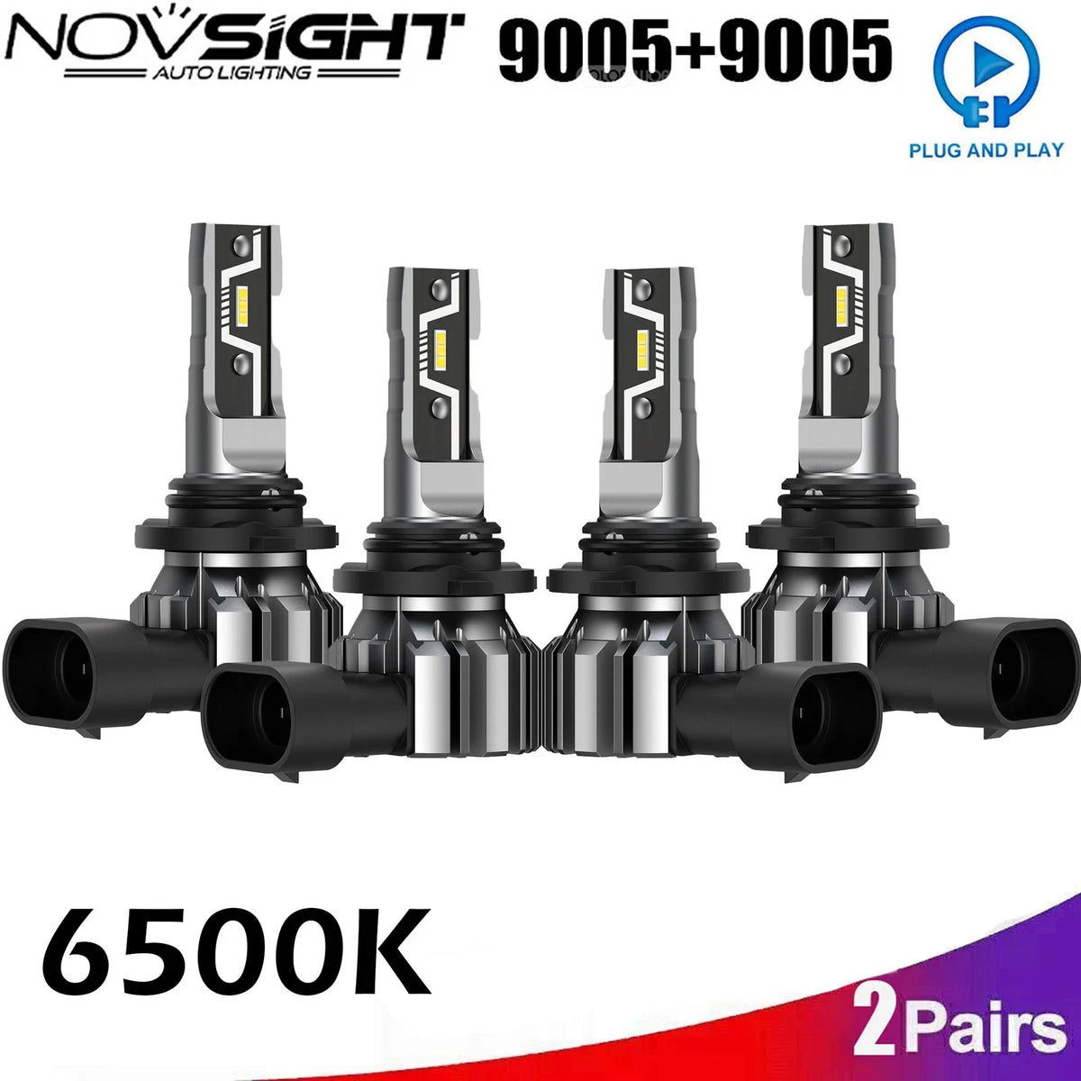 4X 9005 HB3 LED Headlight Bulbs Kit for Chevrolet Malibu (2016–2017)