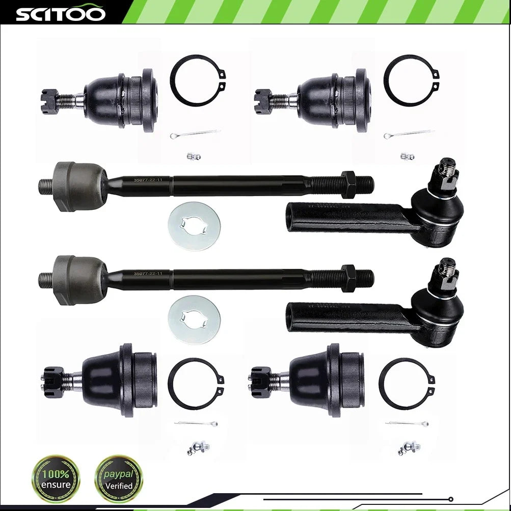 Set of 4 Front Tie Rod End Link Ball Joints for Toyota Tacoma (2005–2015)