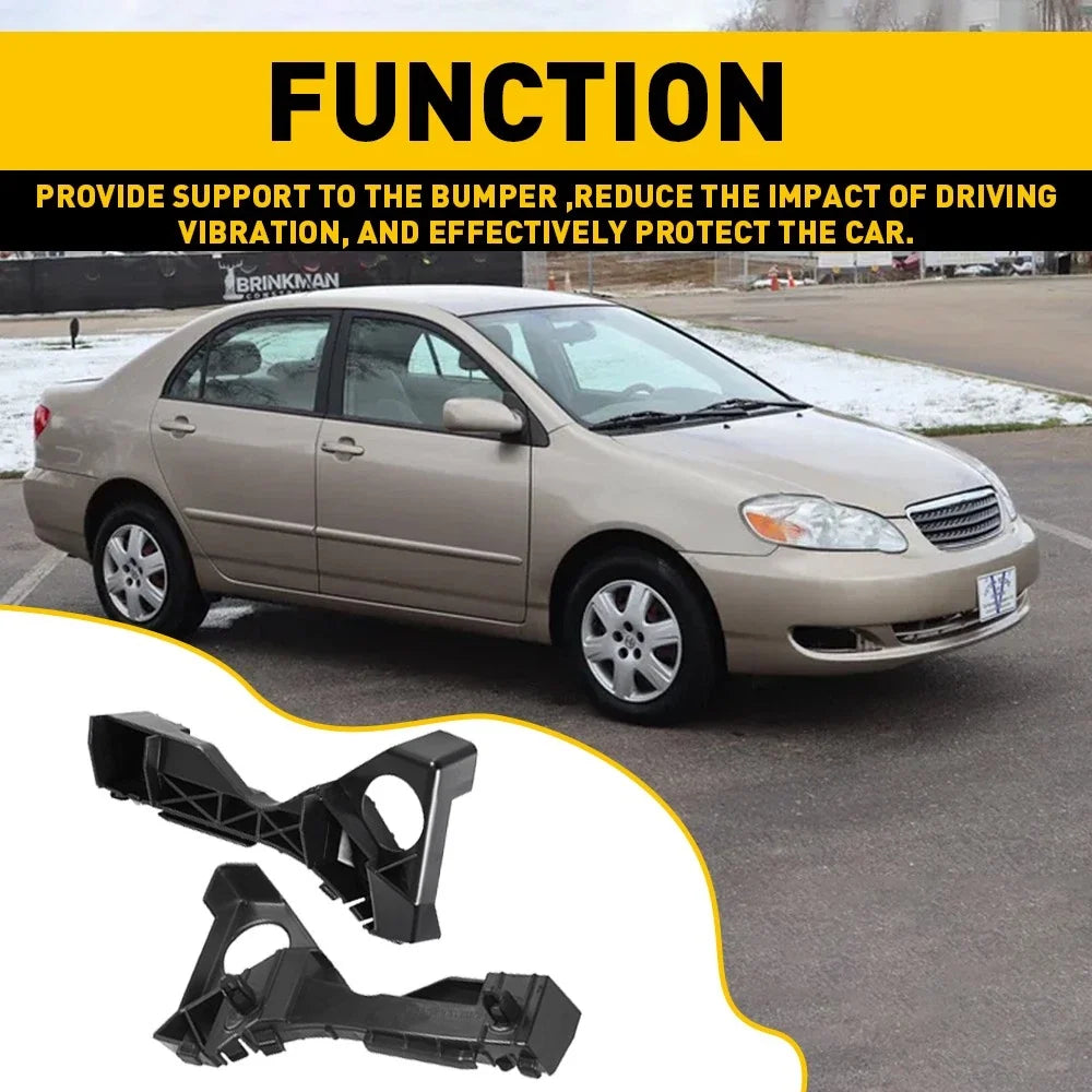 Set of 2 Front Bumper Retainer Brackets for Toyota Corolla (2003–2008)