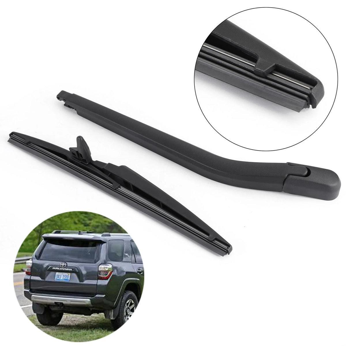 2PCS Rear Windshield Wiper Arm & Blade for Toyota 4Runner (2003–2009) 85241-35031, 85242-35021