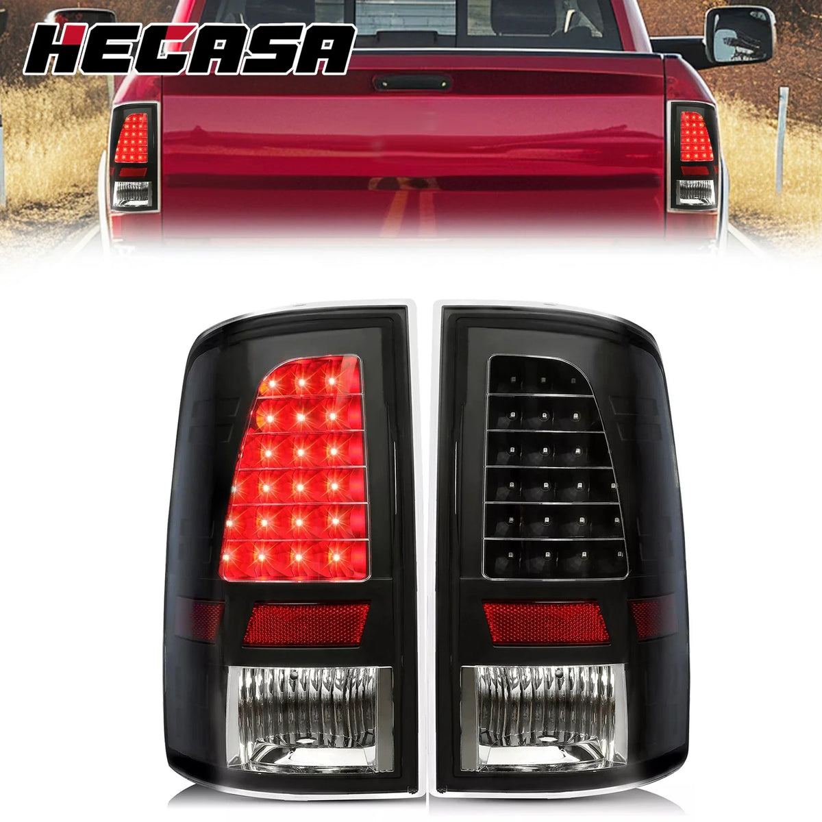 LED Tail Lights Brake Lamps for Dodge Ram 1500 2500 3500 (2009–2018)