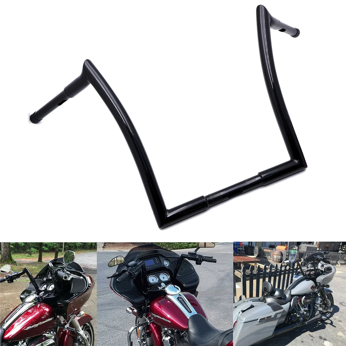 12" Black APE Hanger Bars 1-1/4" for Harley Road Glide (1996–2013)