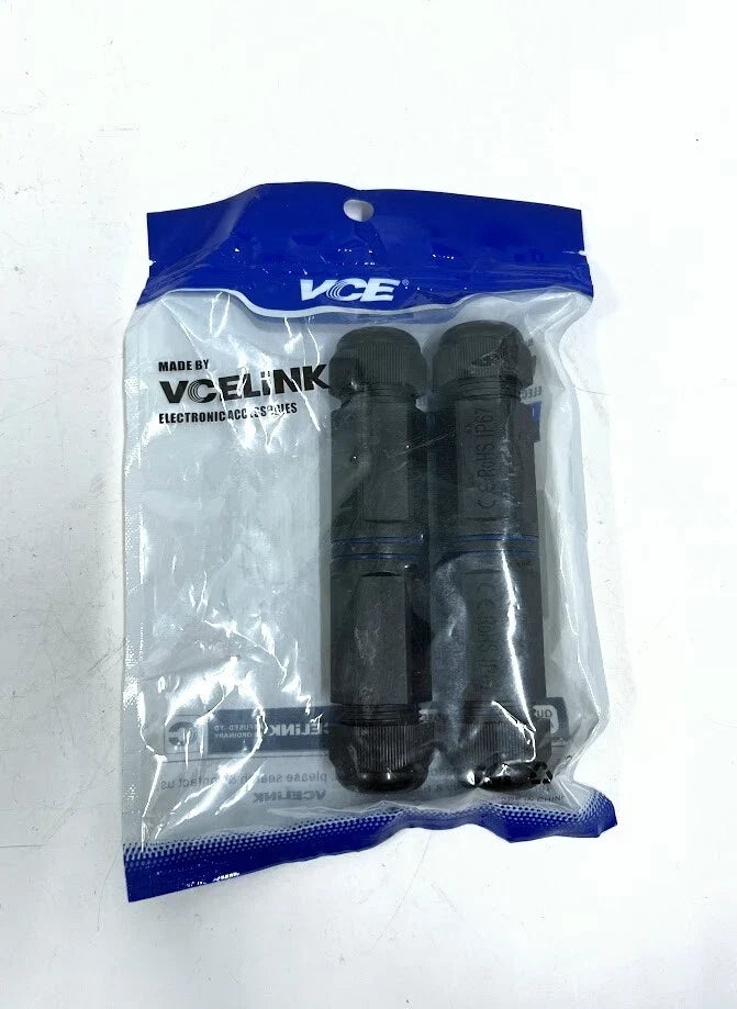 2X IP67 8 Pin Ethernet LAN Cable Connectors VCE M232-SL-2P
