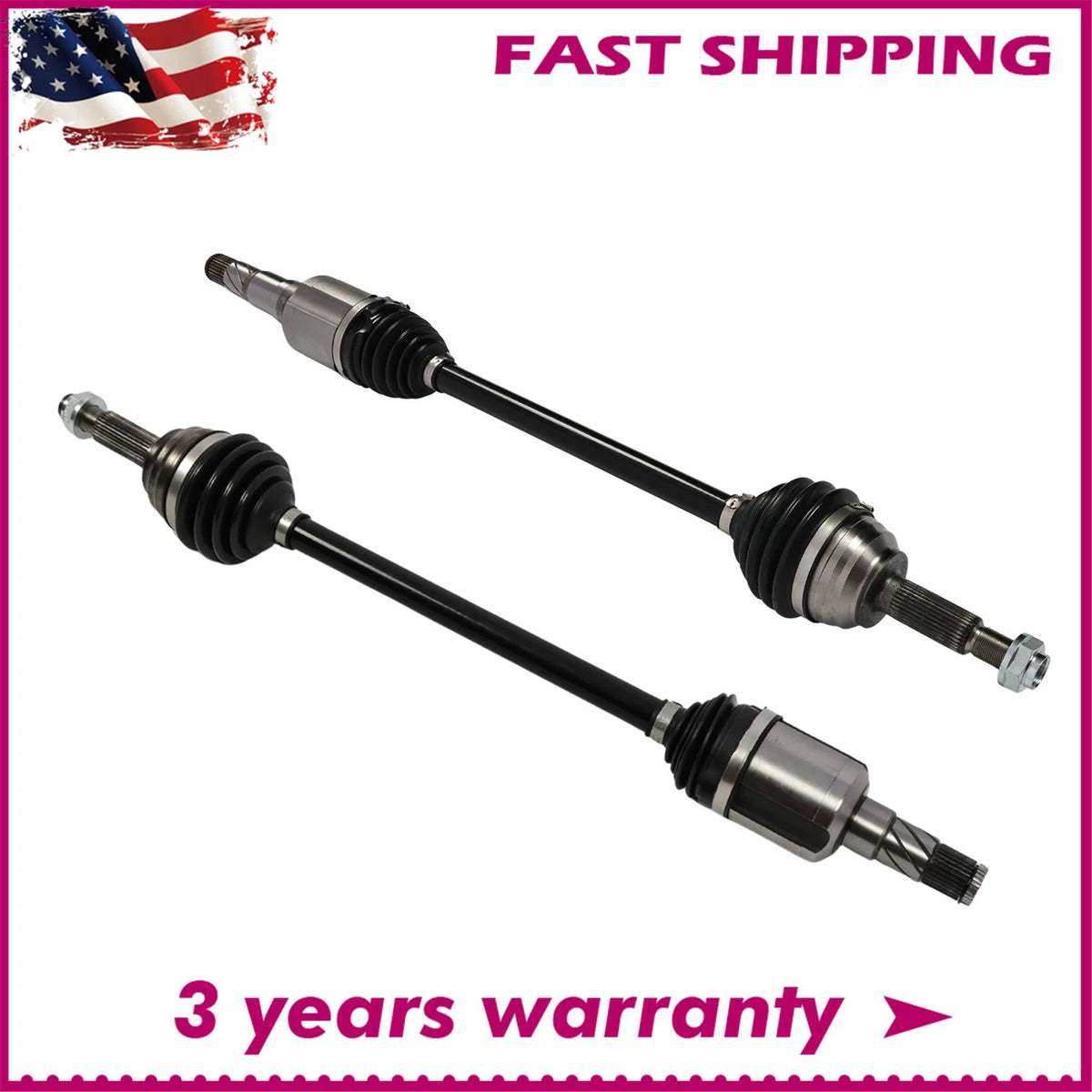Pair Front CV Axle Shafts for Tesla Model X (2016–2021) 142011300B, 142011900B