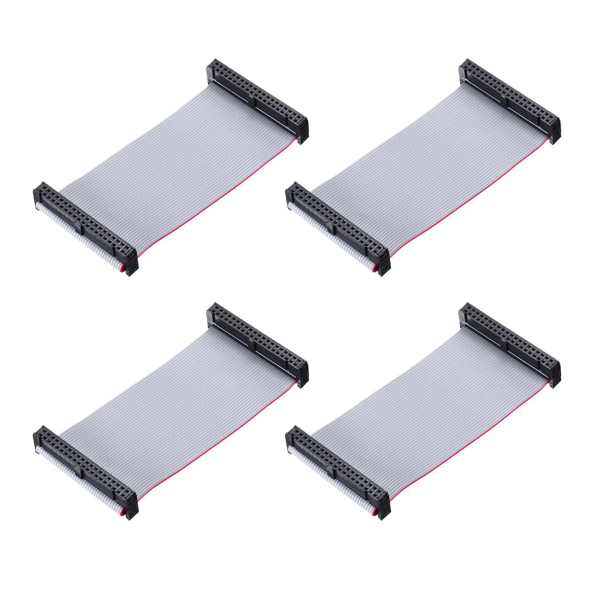 Set of 4 IDC Flat Ribbon Cables 2.54mm Pitch 50mm Width x 10cm