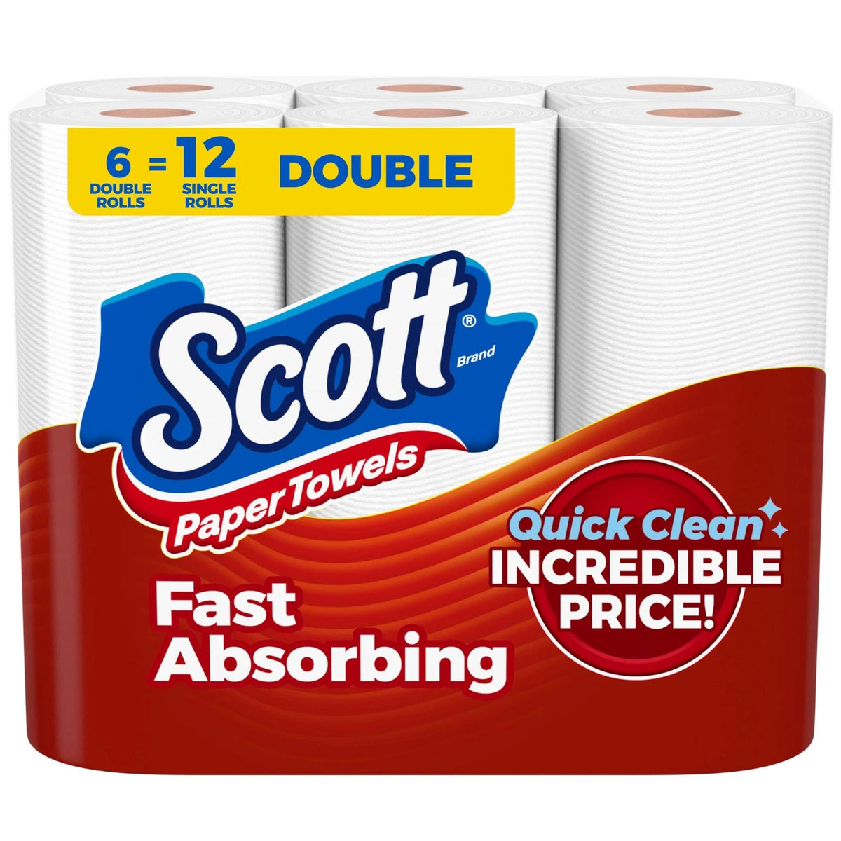 Scott Paper Towels Choose-A-Sheet 6 Double Rolls (No Part Numbers)