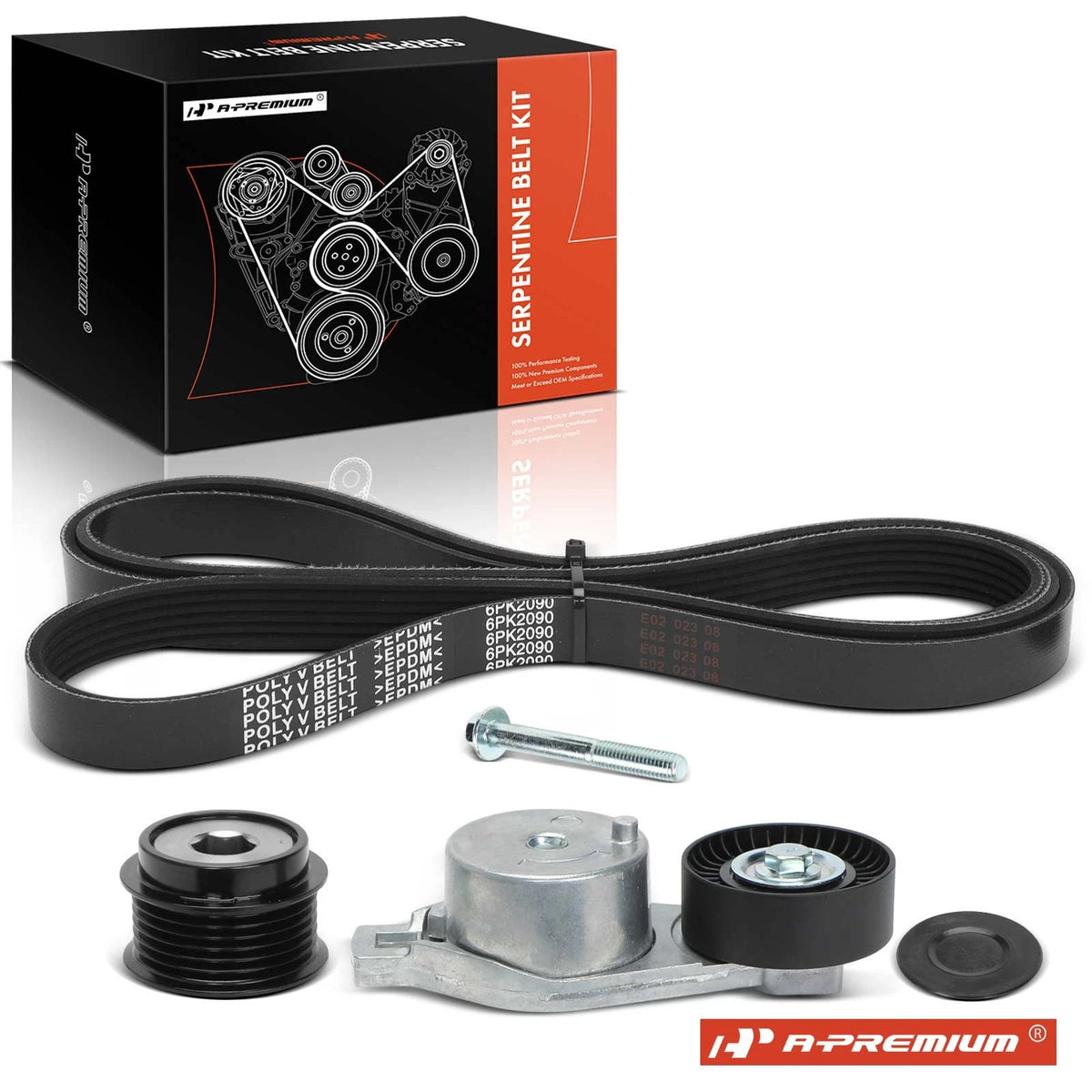 Set of 4 Serpentine Belt Drive Components for Dodge Grand Caravan