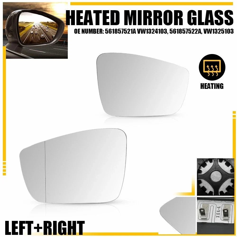 Heated Mirror Glass Set of 2 for VW (Left Right Pair)