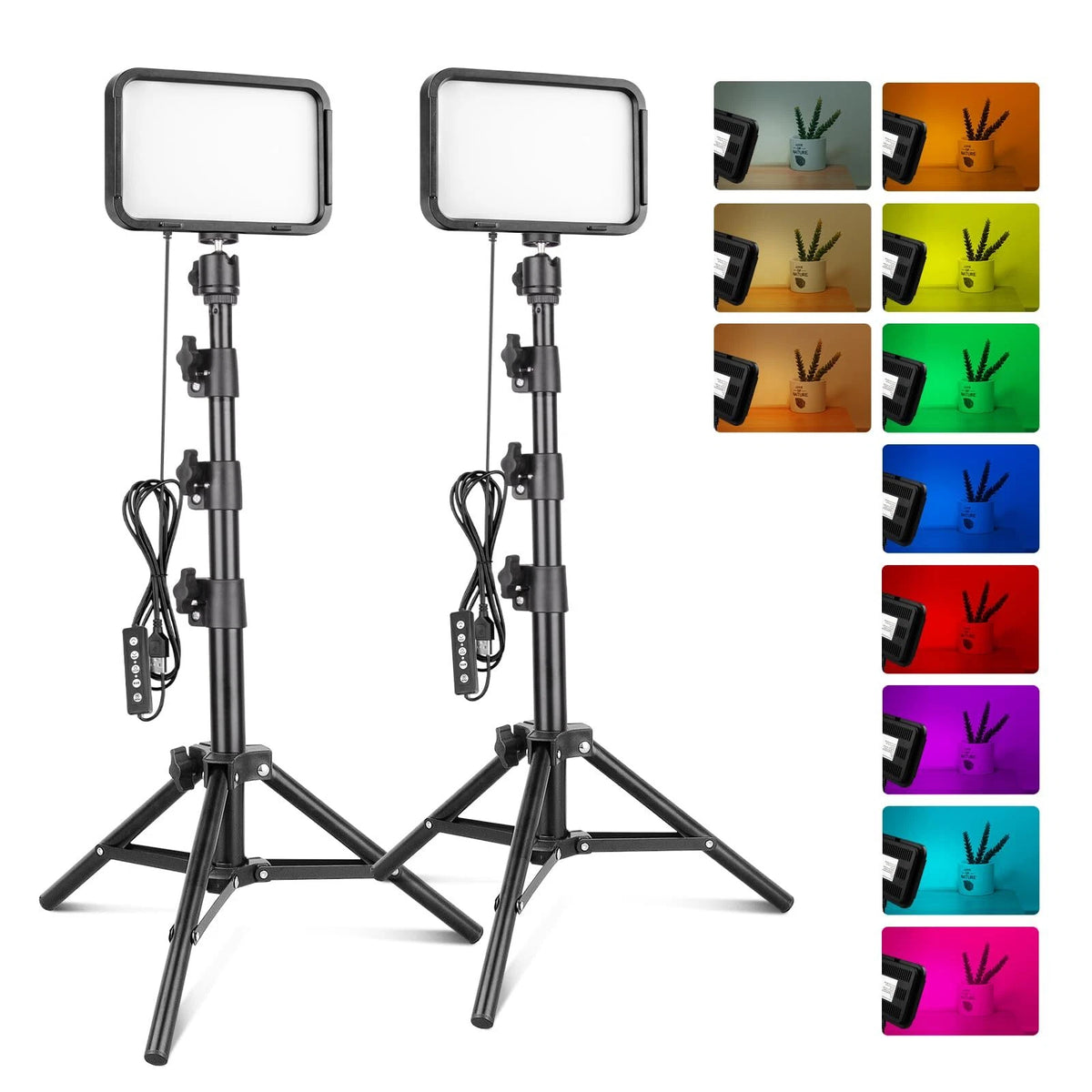 RGB Photography Video Lighting Studio Lights with Adjustable Tripod Stand (16)