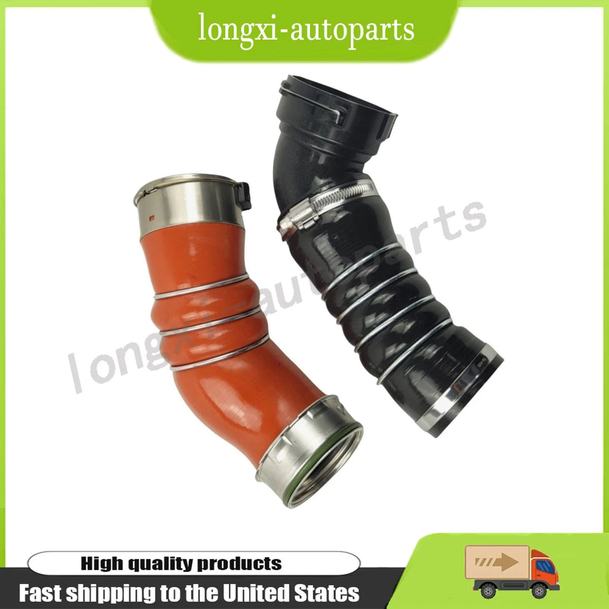 Set of 2 Turbo Intercooler Hoses for BMW X5 X6 (E70 E71) 11618506079 11617799873