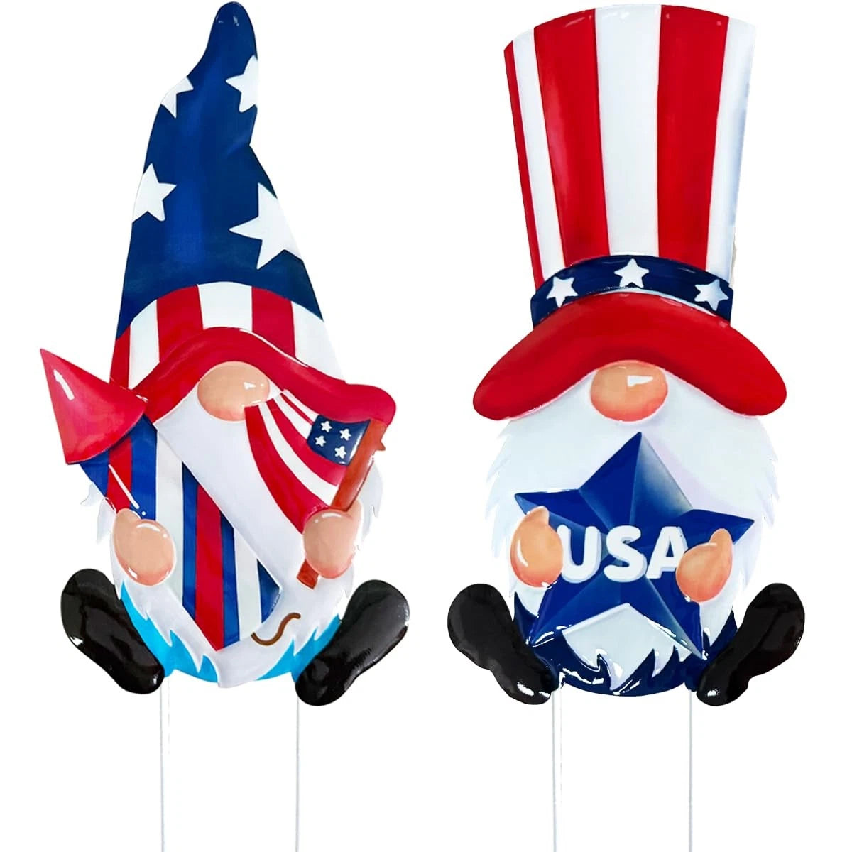 2X 23 Inch Yard Stakes for 4th of July Decorations