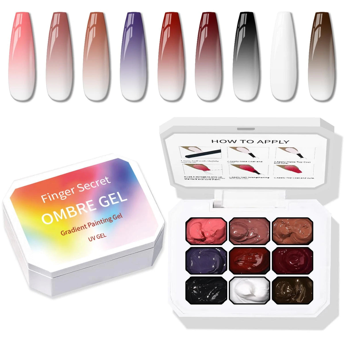 9 Colors Ombre Nail Gel Set for Gradient Nails
