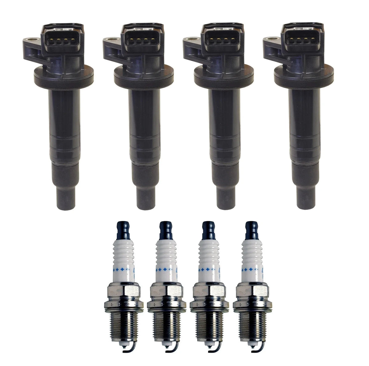 Set of 4 Ignition Coils & 4 Spark Plugs for 1.8L L4 (Denso)