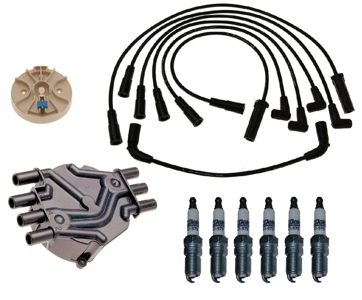ACDelco Ignition Kit (Distributor Rotor, Cap, Wire & Spark Plugs) for Chevy GMC 4.3L